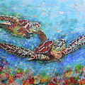 Gliding Turtles Painting by Jyotika Shroff Gliding Turtles Painting by Jyotika Shroff