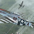 P-51 Mustang -- Man O' War - Painterly Digital Art by Robert D Perry