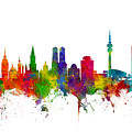 Munich Germany Skyline Digital Art by Michael Tompsett Munich Germany Skyline Digital Art by Michael Tompsett