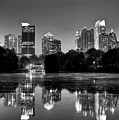 Night Atlanta.Piedmont Park lake. #1 by Anna Rumiantseva