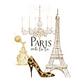 Paris - Ooh la la Fashion Eiffel Tower Chandelier Perfume Bottle Painting by Audrey Jeanne Roberts Paris - Ooh la la Fashion Eiffel Tower Chandelier Perfume Bottle Painting by Audrey Jeanne Roberts