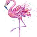 Pink Flamingo Watercolor Painting by Olga Shvartsur Pink Flamingo Watercolor Painting by Olga Shvartsur