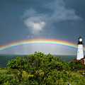 Rainbow at Portland Headlight Photograph by Darryl Hendricks Rainbow at Portland Headlight Photograph by Darryl Hendricks