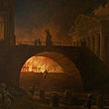 The Fire of Rome Painting by Hubert Robert The Fire of Rome Painting by Hubert Robert