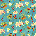 Tropical Island Floral Half Drop Pattern Painting by Audrey Jeanne Roberts Tropical Island Floral Half Drop Pattern Painting by Audrey Jeanne Roberts