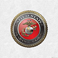 U. S. Marine Corps - U S M C Emblem over White Leather Digital Art by Serge Averbukh U. S. Marine Corps - U S M C Emblem over White Leather Digital Art by Serge Averbukh