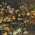 Vegetables And Flowers Arranged #1 Painting by MotionAge Designs