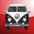 Volkswagen Type 2 - Black and White Volkswagen T 1 Samba Bus on Red Photograph by Serge Averbukh Volkswagen Type 2 - Black and White Volkswagen T 1 Samba Bus on Red Photograph by Serge Averbukh