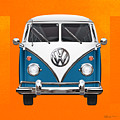 Volkswagen Type 2 - Blue and White Volkswagen T 1 Samba Bus over Orange Canvas Photograph by Serge Averbukh Volkswagen Type 2 - Blue and White Volkswagen T 1 Samba Bus over Orange Canvas Photograph by Serge Averbukh