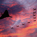 Vulcan XH558 and Red Arrows Digital Art by Airpower Art Vulcan XH558 and Red Arrows Digital Art by Airpower Art