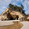 Waterfall Flowing into the Pacific Ocean Photograph by Jeff Goulden Waterfall Flowing into the Pacific Ocean Photograph by Jeff Goulden