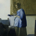Woman Reading A Letter by Jan Vermeer Woman Reading A Letter by Jan Vermeer