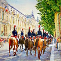 14 Juillet - Garde Nationale - Paris - France Painting by Francoise Chauray 14 Juillet - Garde Nationale - Paris - France Painting by Francoise Chauray