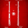 1885 Baseball Bat Patent Artwork - Red Digital Art by Nikki Marie Smith 1885 Baseball Bat Patent Artwork - Red Digital Art by Nikki Marie Smith