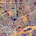 Detroit Michigan City Map Digital Art by Michael Tompsett Detroit Michigan City Map Digital Art by Michael Tompsett