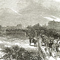 Easter Hunt with the Royal Stag Hounds  The Meet at Stoke Common Drawing by English School