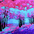 Purple Magenta, Forest, Modern Impressionist, Palette Knife painting Painting by Patricia Awapara