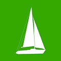 Sailboat in Green and White Digital Art by Jackie Farnsworth Sailboat in Green and White Digital Art by Jackie Farnsworth