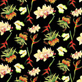 Tropical Island Floral Half Drop Pattern Painting by Audrey Jeanne Roberts Tropical Island Floral Half Drop Pattern Painting by Audrey Jeanne Roberts