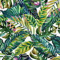 Tropical Green Leaves Pattern Painting by Mark Ashkenazi Tropical Green Leaves Pattern Painting by Mark Ashkenazi