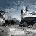 Small Town in the Latvian Province  by Aleksandrs Drozdovs