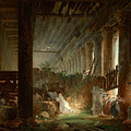 A Hermit Praying in the Ruins of a Roman Temple Painting by Hubert Robert A Hermit Praying in the Ruins of a Roman Temple Painting by Hubert Robert