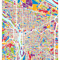 Portland Oregon City Map Digital Art by Michael Tompsett Portland Oregon City Map Digital Art by Michael Tompsett