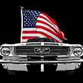 66 Mustang With U.S. Flag On Black Photograph by Gill Billington 66 Mustang With U.S. Flag On Black Photograph by Gill Billington