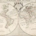 A Map of the World Painting by John Senex A Map of the World Painting by John Senex
