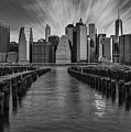 A New York City Day Begins BW Photograph by Susan Candelario A New York City Day Begins BW Photograph by Susan Candelario