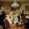 A Schubert Evening in a Vienna Salon Painting by Julius Schmid A Schubert Evening in a Vienna Salon Painting by Julius Schmid
