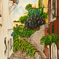 A Street in Positano Painting by Charlotte Blanchard A Street in Positano Painting by Charlotte Blanchard