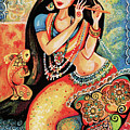 Aanandinii and the Fishes Painting by Eva Campbell Aanandinii and the Fishes Painting by Eva Campbell
