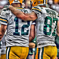 Aaron Rodgers Jordy Nelson Green Bay Packers Art Painting by Joe Hamilton Aaron Rodgers Jordy Nelson Green Bay Packers Art Painting by Joe Hamilton