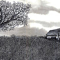 Abandoned Prairie Farmhouse Drawing by Jonathan Baldock