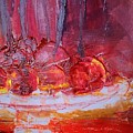 Abstract Apples On Cake Plate Painting Painting by Lisa Kaiser Abstract Apples On Cake Plate Painting Painting by Lisa Kaiser