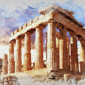Acropolis of Athens - 04 Painting by AM FineArtPrints Acropolis of Athens - 04 Painting by AM FineArtPrints
