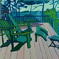 Adirondack Chairs Maine Painting by Debra Bretton Robinson Adirondack Chairs Maine Painting by Debra Bretton Robinson