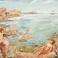 Adriatic Afternoon 1. Triptych Painting by Maya Gusarina Adriatic Afternoon 1. Triptych Painting by Maya Gusarina