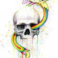 Adventure Time Skull Jake Finn Lady Rainicorn Watercolor by Olga Shvartsur Adventure Time Skull Jake Finn Lady Rainicorn Watercolor by Olga Shvartsur