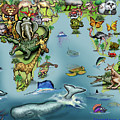 Africa Oceania Animals Map Digital Art by Kevin Middleton Africa Oceania Animals Map Digital Art by Kevin Middleton