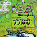 Alabama Fun Map Digital Art by Kevin Middleton Alabama Fun Map Digital Art by Kevin Middleton