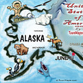 Alaska Fun Map Digital Art by Kevin Middleton Alaska Fun Map Digital Art by Kevin Middleton