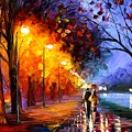 Alley By The Lake Painting by Leonid Afremov Alley By The Lake Painting by Leonid Afremov