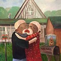 American Gothic The Monkey Lisa and The Holler Painting by Randy Burns American Gothic The Monkey Lisa and The Holler Painting by Randy Burns