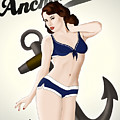 Anchors Aweigh - Classic Pin Up Drawing by Nicklas Gustafsson Anchors Aweigh - Classic Pin Up Drawing by Nicklas Gustafsson