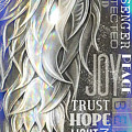 Angel Wing Wordart Blue Painting by Reina Cottier Angel Wing Wordart Blue Painting by Reina Cottier