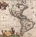 Antique Maps - Old Cartographic maps - Antique Map of North and South America, 1658 Drawing by Studio Grafiikka Antique Maps - Old Cartographic maps - Antique Map of North and South America, 1658 Drawing by Studio Grafiikka