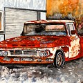 Antique Old Truck Painting by Derek Mccrea Antique Old Truck Painting by Derek Mccrea