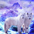 Arctic Wolf Mates Mixed Media by Carol Cavalaris Arctic Wolf Mates Mixed Media by Carol Cavalaris